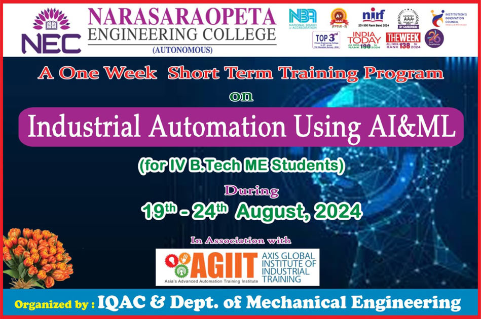 One-Week Training Program on Industrial Automation Using AI & ML at ...